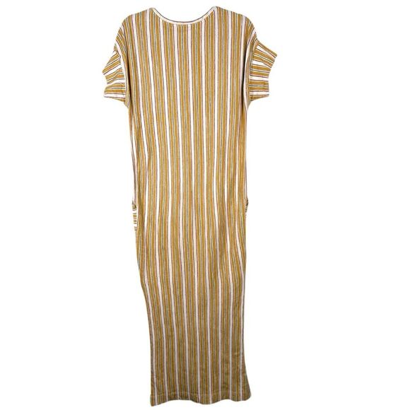 Free People FP Beach Marguerite Striped Maxi Dress Pockets Yellow Cream Size XS - Picture 6 of 10
